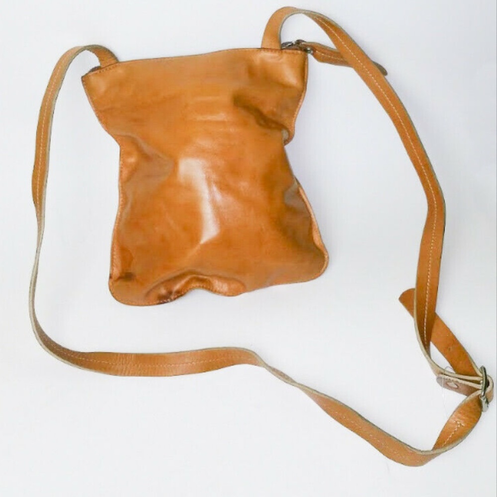 SOLD LAZARO Medium Tobacco Leather Crossbody Purse - Picture 5 of 8
